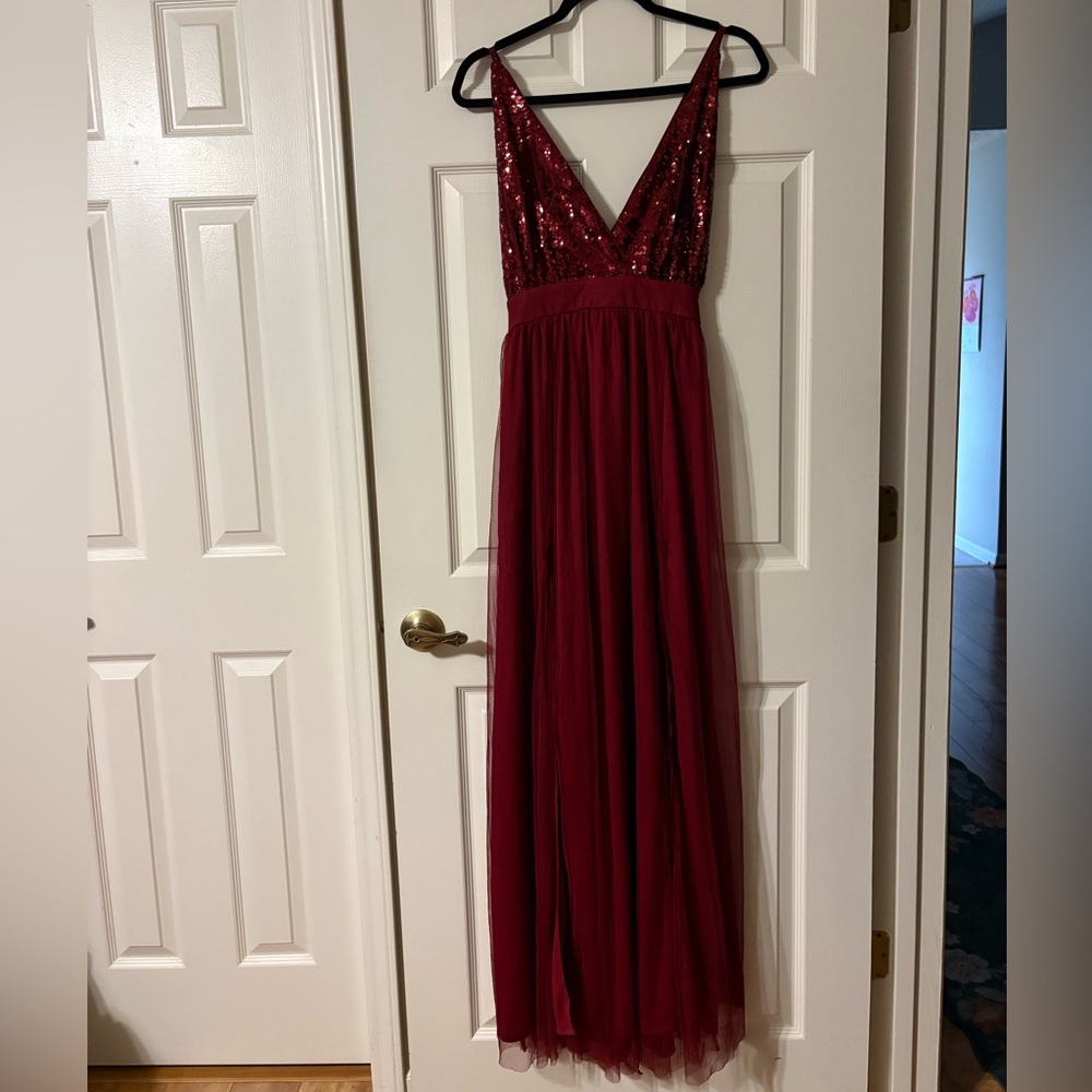 Elegant Red Sequin Gown